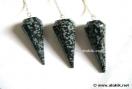 Snowflake Obsidian Facetted Pendulum